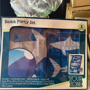 Your Zone Kids Beach Party Set - Blue and White
